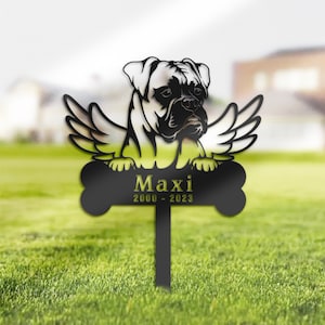 Personalized Boxer Dog Memorial Stake, Metal Stake, Sympathy Sign, Pet Grave Marker, Remembrance Stake