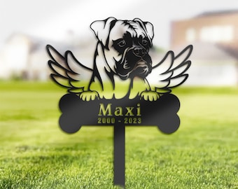 Personalized Boxer Dog Memorial Stake, Metal Stake, Sympathy Sign, Pet Grave Marker, Remembrance Stake