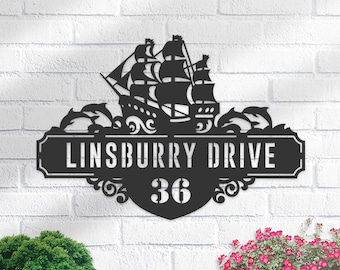Personalized Metal Address Sign | Custom House Number Plaque