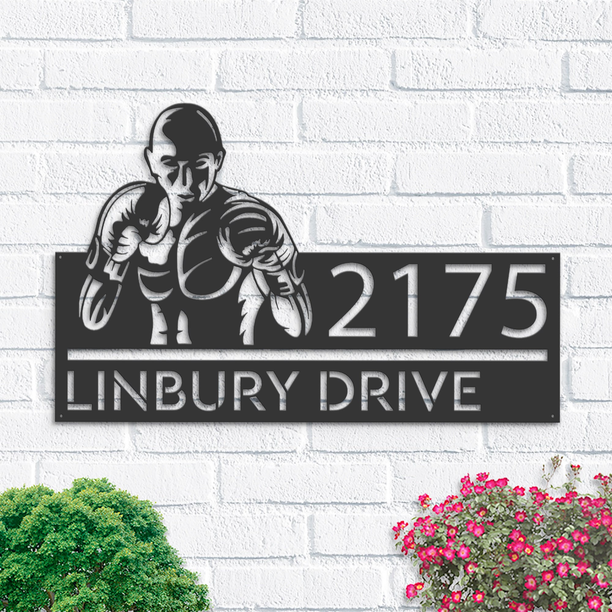 パーソナライズされたボクシングメタルアドレスサイン、カスタムハウス