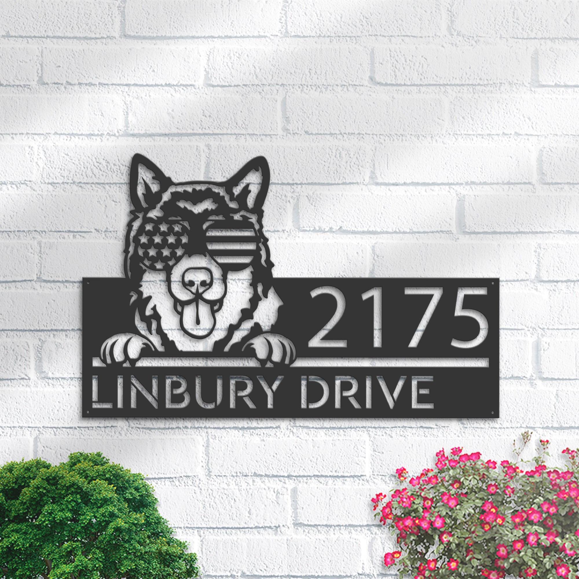 Cartello da giardino in metallo personalizzato Alaskan Malamute - Memoriale personalizzato per cani - Italia