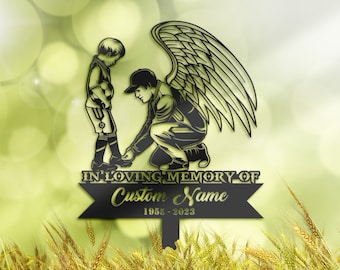 Personalized Soccer Angel Memorial Stake, Sympathy Grave Marker