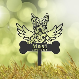 Personalized Scottish Terrier Dog Memorial Stake, Metal Stake, Sympathy Sign, Pet Grave Marker, Remembrance Stake