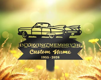 Personalized Classic car Memorial Stake, Sympathy Gift