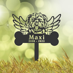 Personalized Morkie Dog Memorial Stake, Metal Stake, Sympathy Sign, Pet Grave Marker, Remembrance Stake