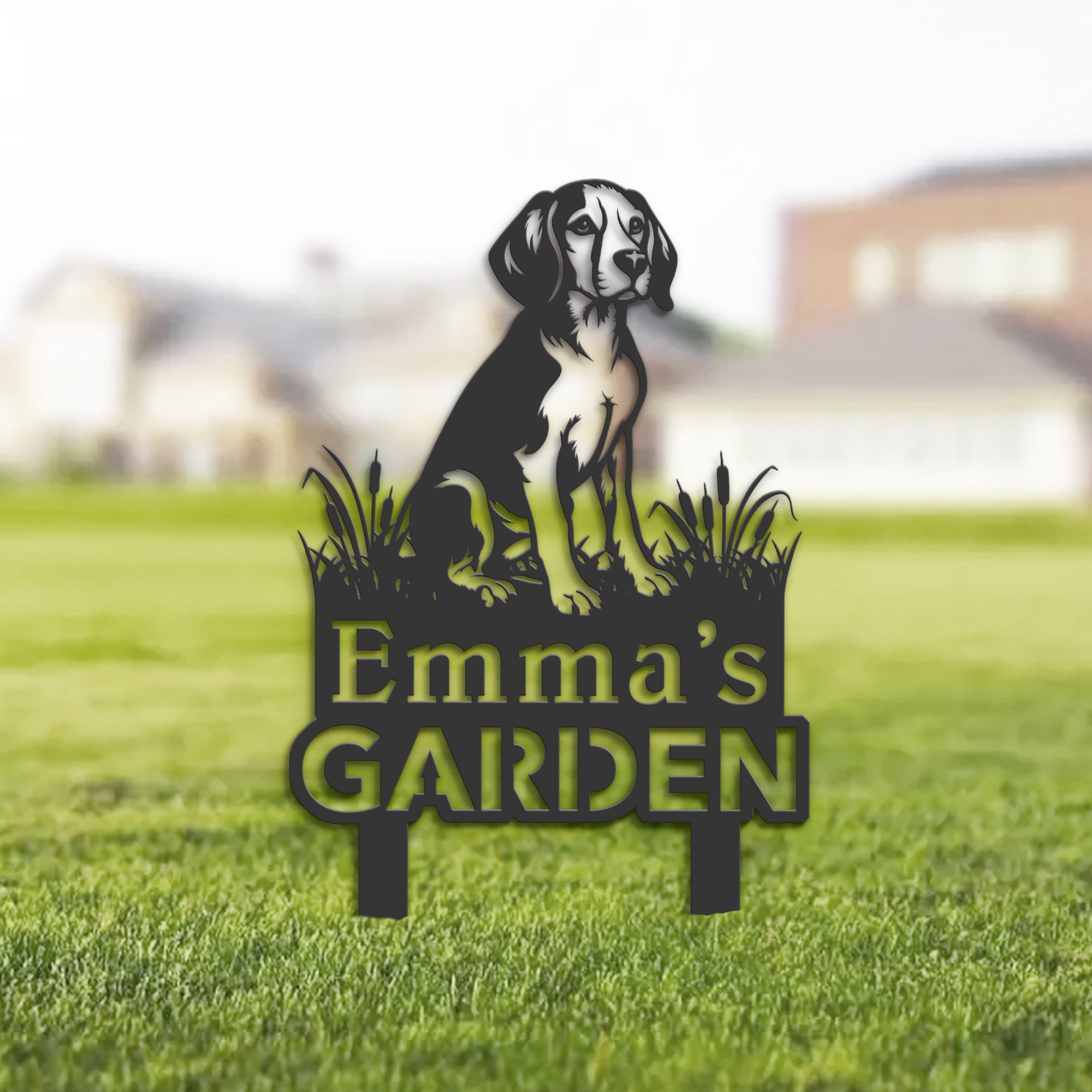 Personalized Beagle Dog Metal Garden Sign With Stake - Etsy