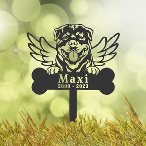 Personalized Rottweiler Dog Memorial Stake, Metal Stake, Sympathy Sign, Pet Grave Marker, Remembrance Stake