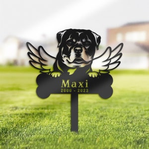 Personalized Rottweiler Dog Memorial Stake, Metal Stake, Sympathy Sign, Pet Grave Marker, Remembrance Stake