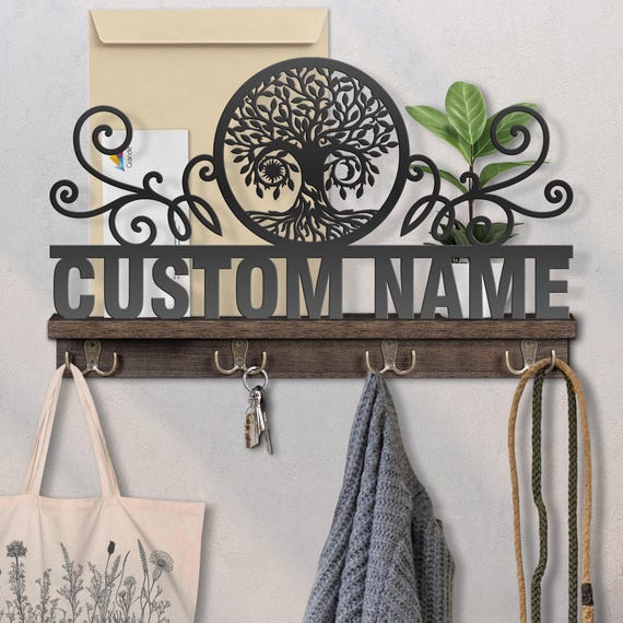 Key Hanger Wall Wooden Tree Of Life – Cabinet Keys, Craft