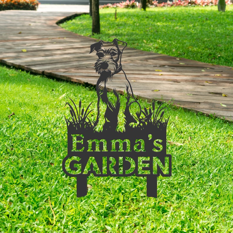 Personalized Irish Terrier Dog Metal Garden Sign, Custom Yard Sign With