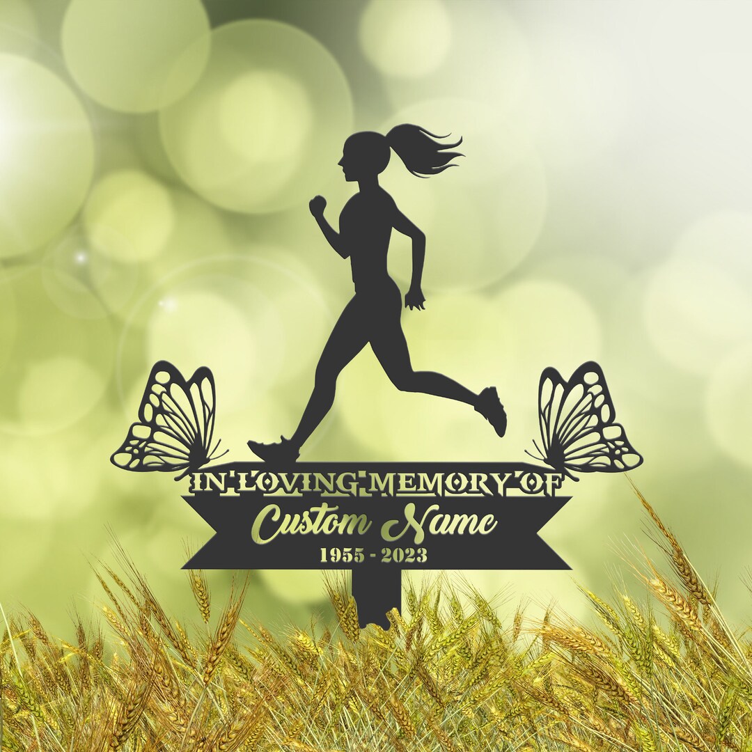 Personalized Marathon Runner Memorial Stake, Sympathy Grave Marker - Etsy