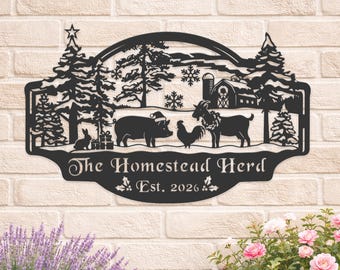 Personalized Family Metal Sign, Custom Wilderness Cabin Decor, Established Year Wall Hanging