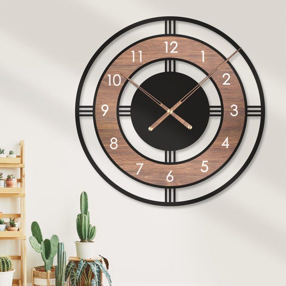 BEIJIALY 4,7 Inch Ronde Houten Wandklok, 7 Soorten Creatieve Antieke