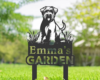 Personalized Wheaten Terrier Metal Garden Sign, Custom Dog Yard Art