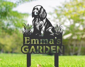 Personalized Sussex Spaniel Metal Garden Sign, Custom Yard Decor