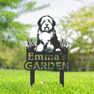 "Personalisiertes altes englisches ""Schäferhund"" Metall Gartenschild mit Einsatz."