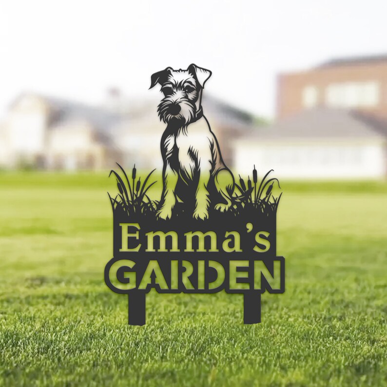 Personalized Irish Terrier Dog Metal Garden Sign, Custom Yard Sign With