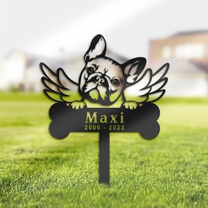 Personalized French bulldog Memorial Stake, Metal Stake, Sympathy Sign, Pet Grave Marker, Remembrance Stake