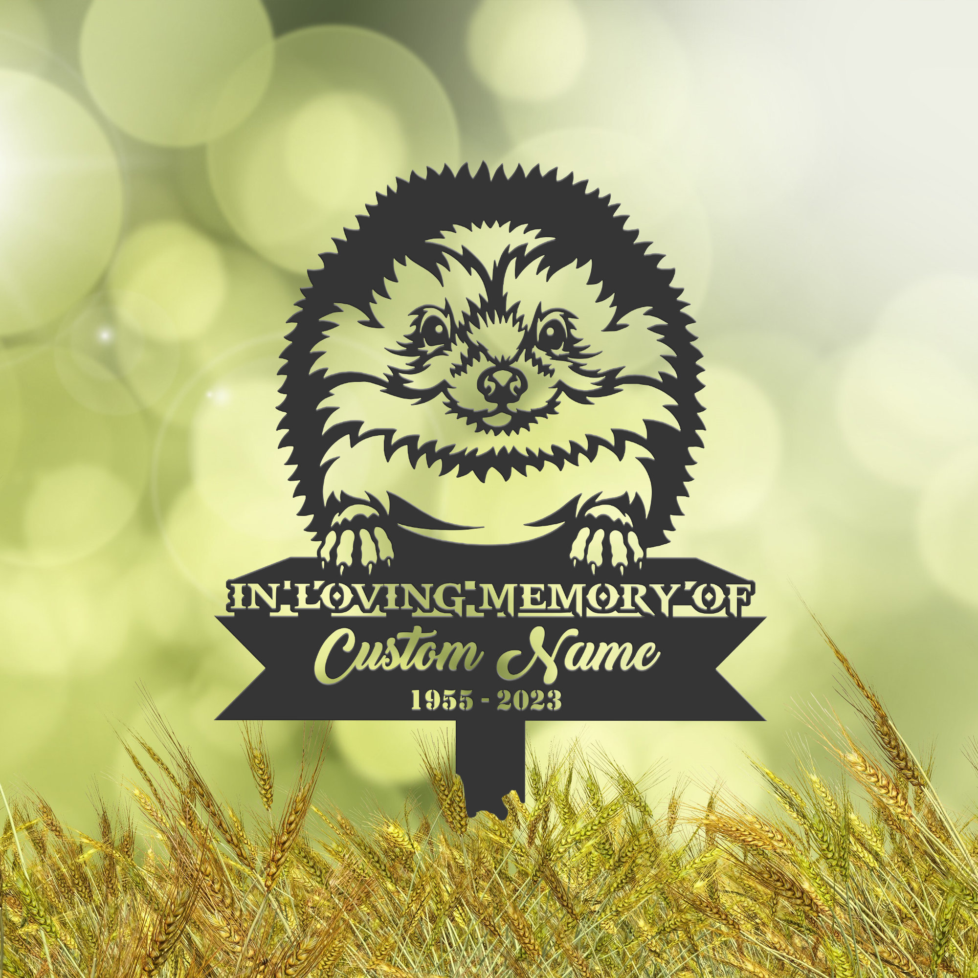 Personalized Hedgehog Memorial Stake, Metal Stake, Sympathy Sign, Pet Grave Marker, Remembrance Stake