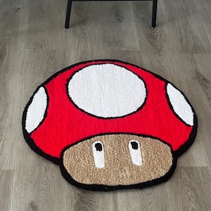 Tufted Handmade Mario Mushroom Rug