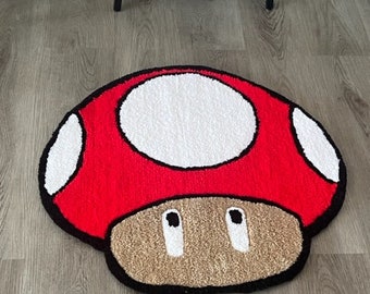 Tufted Handmade Mario Mushroom Rug