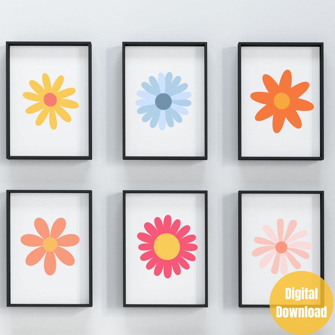 Colorful Flower Printable Art - Etsy