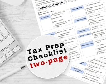 2026 Tax Prep Checklist | Personal Tax Organizer (PDF Download)