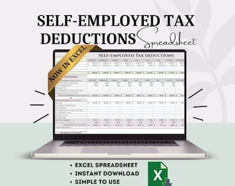 Self-Employed Tax Deduction Spreadsheet | Small Business Expense Tracker (Google Sheets) (Digital Download)
