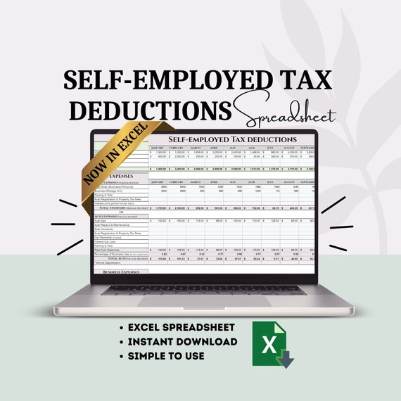 Self-Employed Tax Deduction Spreadsheet | Small Business Expense Tracker (Google Sheets) (Digital Download)