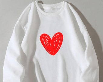 Heart Sweatshirt, Love Sweatshirt, custom shirt, Christmas Gift, christmas sweatshirt,  Gift for her, trendy sweatshirt, gift for him