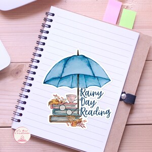 Rainy Day Reading Sticker, Sticker for Book Lovers