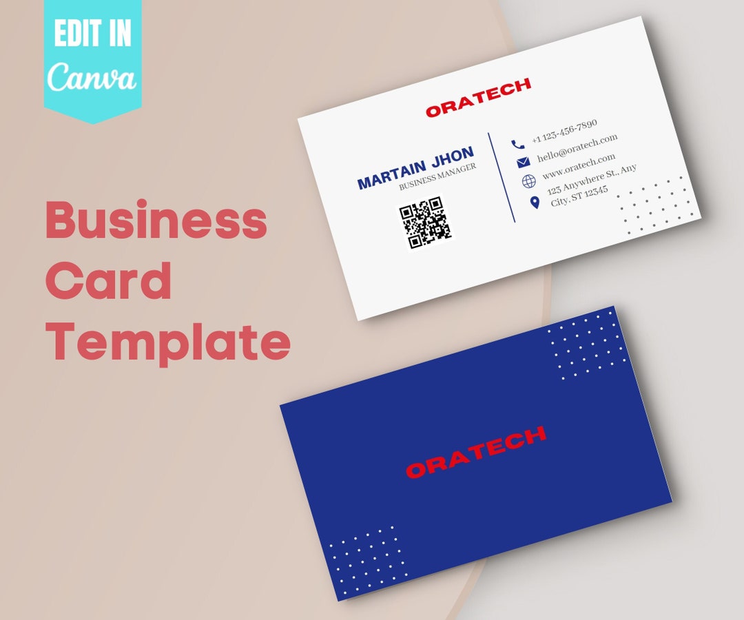 Business Card Editable Template Etsy