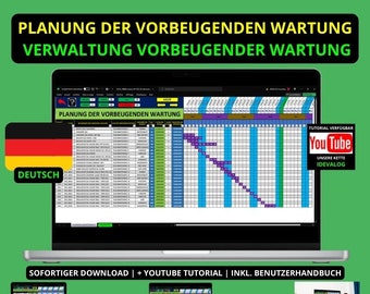 Verwaltung der vorbeugenden Instandhaltung in Excel | Preventive Maintenance in Excel / Preventive Maintenance Excel | Maintenance planning