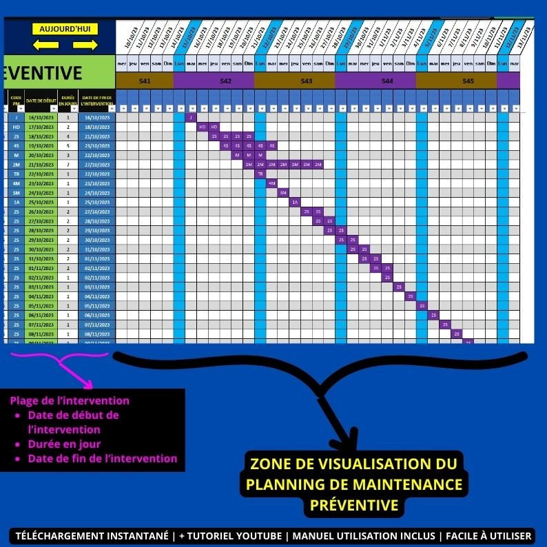 France Routine Maintenance Gestion de maintenance préventive sur Excel | Maintenance préventive ...