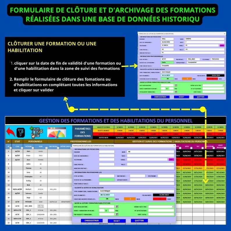 Suivi des formations et habilitations du personnel sur Excel Gestionnaire de suivi des formations et habilitations du personnel sur excel image 6