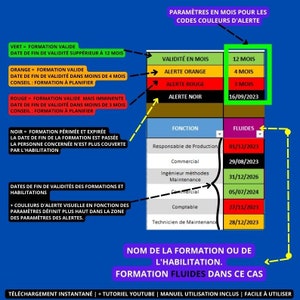 Suivi des formations et habilitations du personnel sur Excel Gestionnaire de suivi des formations et habilitations du personnel sur excel image 4