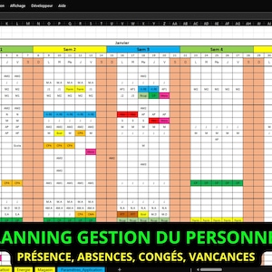 Work, leave and absence planning in Excel / Work planning in Excel / Leave planning in Excel / Staff planning