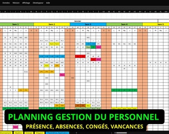 Work, leave and absence planning in Excel / Work planning in Excel / Leave planning in Excel / Staff planning