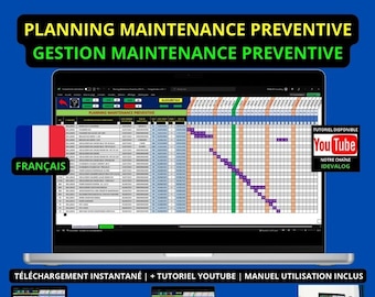 Preventive maintenance management on Excel / Preventive maintenance on Excel / Preventive Maintenance Excel / Maintenance planner Excel