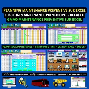 Preventive Maintenance Management on Excel / CMMS Excel / CMMS Excel / Preventive Maintenance Excel / Preventive Maintenance Planning Excel
