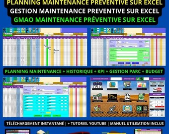 Preventive Maintenance Management on Excel / CMMS Excel / CMMS Excel / Preventive Maintenance Excel / Preventive Maintenance Planning Excel