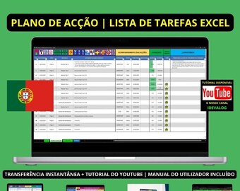 Piano d'azione multilingual Excel, Elenco attività | Elenco cose da fare/Pianificatore d'azioni | Professional piano | What to do