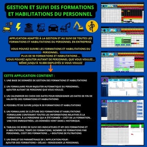 Suivi des formations et habilitations du personnel sur Excel Gestionnaire de suivi des formations et habilitations du personnel sur excel image 2