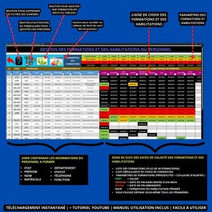 Suivi des formations et habilitations du personnel sur Excel Gestionnaire de suivi des formations et habilitations du personnel sur excel image 3