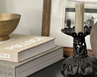 Brutalist Cast Iron Candlestick