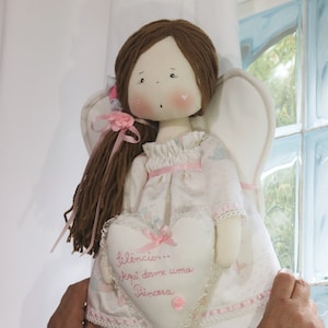 Boneca anjo, boneca, primeira boneca, boneca personalizada, boneca artesanal, boneca decorativa, primeiro presente - forma artesanal Sweet Sweet Dolls Portugal