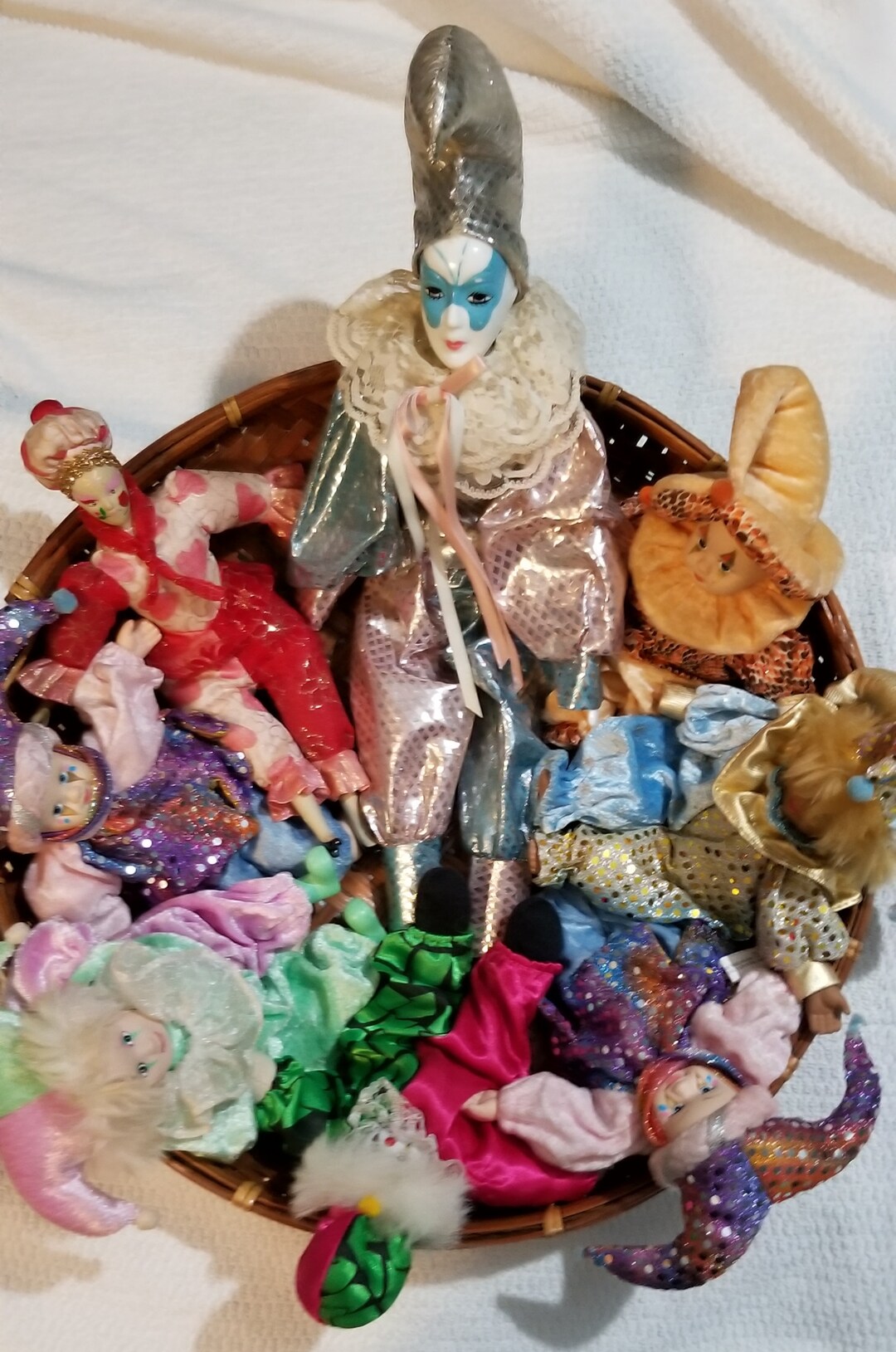 Collection of Vintage Porcelain Jester Clown Dolls Etsy