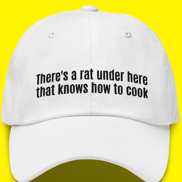 Il y a un rat en dessous qui sait cuisiner des chapeaux rigolos pour adultes, cadeau amusant pour lui, ratatouille Disney Design rigolote, amoureux de Disney