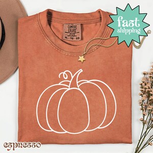 Comfort Colors® Pumpkin Shirt, Simple Fall Pumpkin Shirt, Halloween Shirt, Spooky Shirt, Cute Fall Shirt, Gift For Halloween, Ghost Shirt
