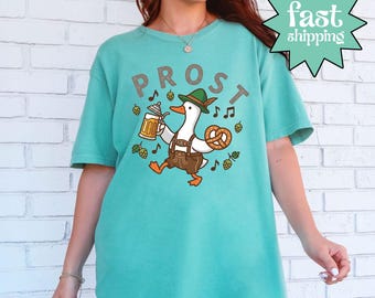 Comfort Colors® Prost Shirt, Goose Oktoberfest Shirt, Funny Goose Beer Tee, German Festival Shirt, Oktoberfest Graphic Tee, Fall Party Shirt